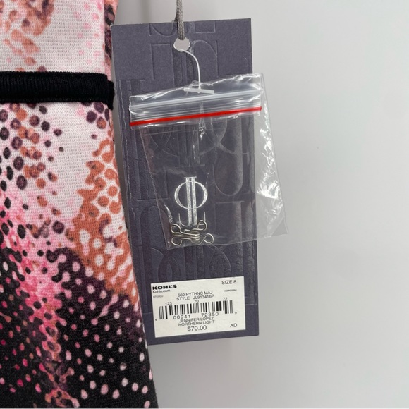 Jennifer Lopez Womens Northern Light Bodycon Dress Pink Black Snake Print 8 New - Picture 4 of 7